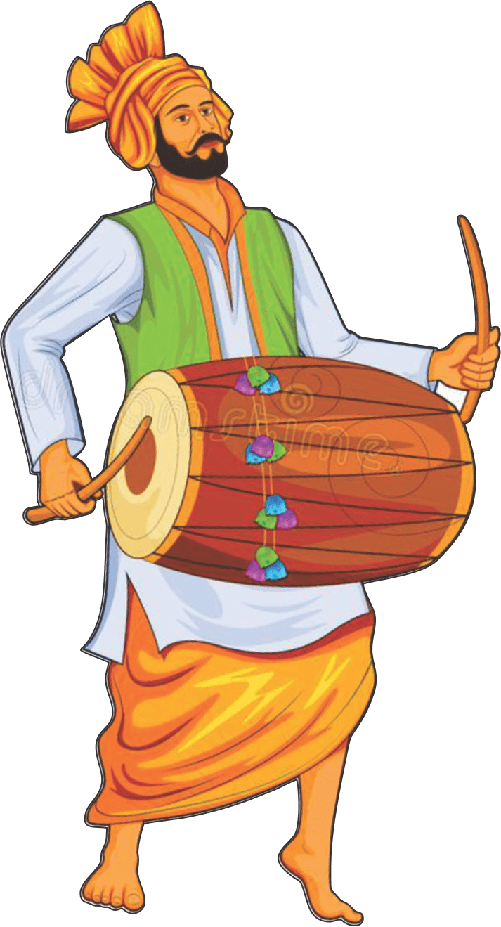 Man with Dhol Motives | Set of 10pcs