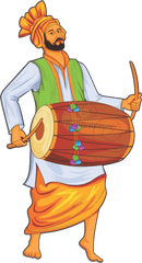 Man with Dhol Motives | Set of 10pcs