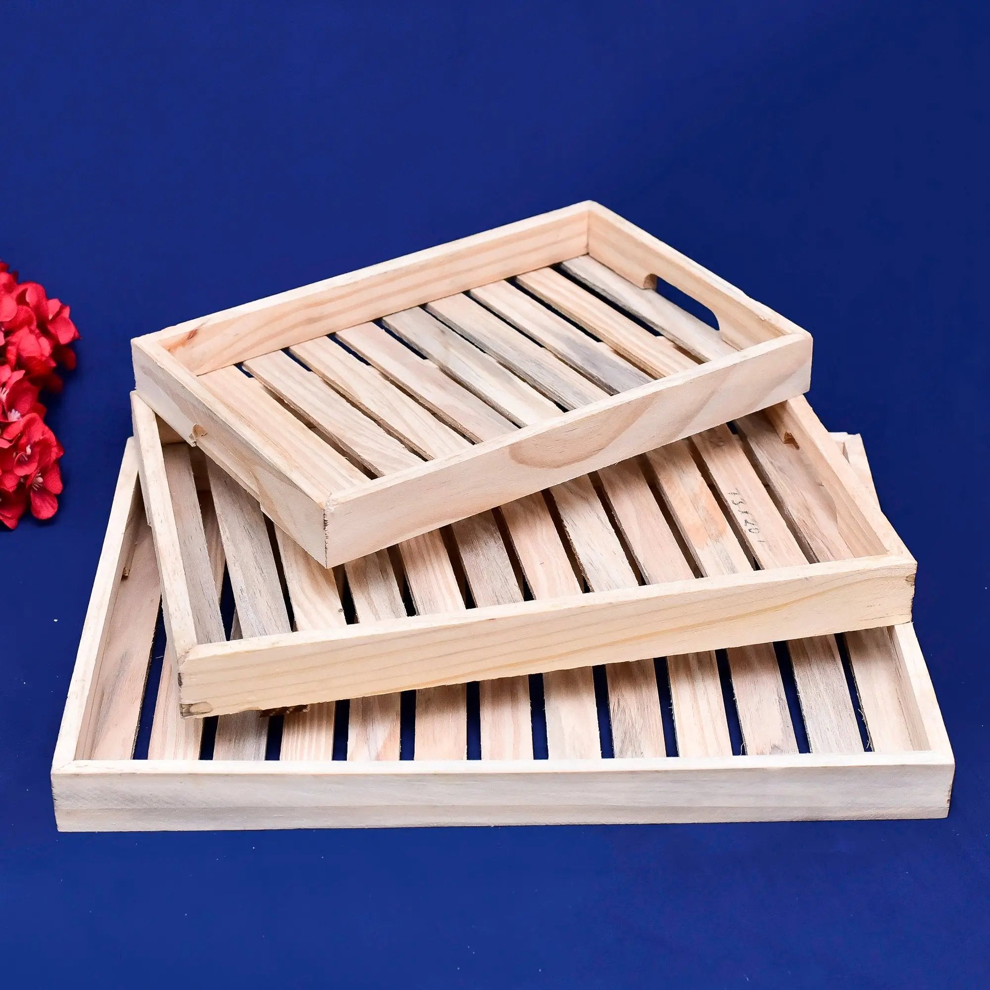 Pinewood tray Set of 3pcs