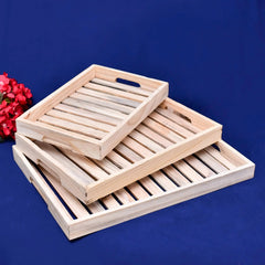 Pinewood tray Set of 3pcs