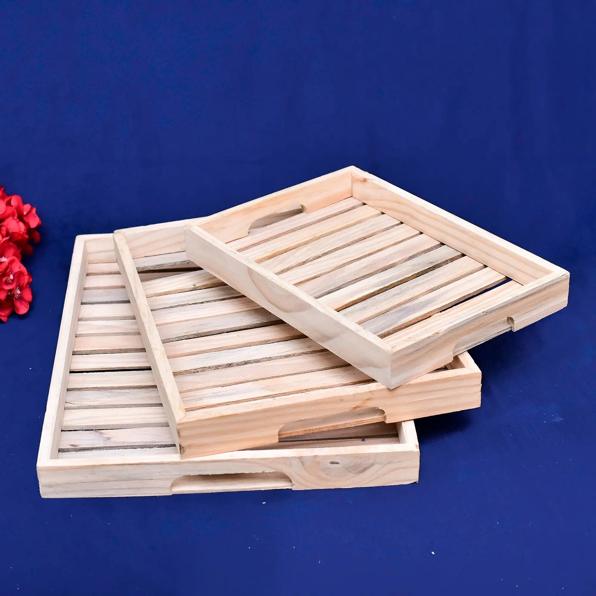 Pinewood tray Set of 3pcs