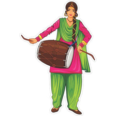 Woman with Dhol Motives | Set of 10pcs